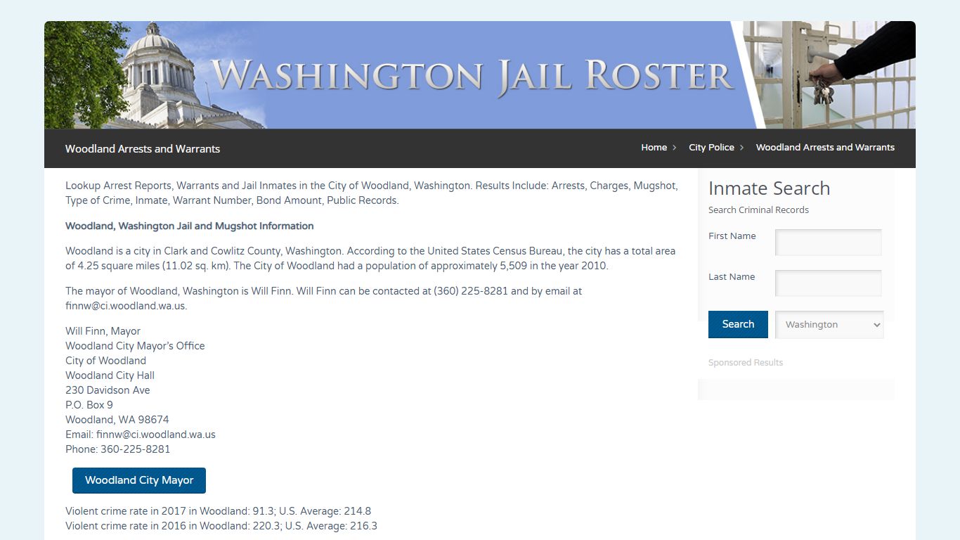 Woodland Arrests and Warrants | Jail Roster Search